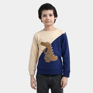Boys Cotton Sweatshirt Dino-Navy Blue