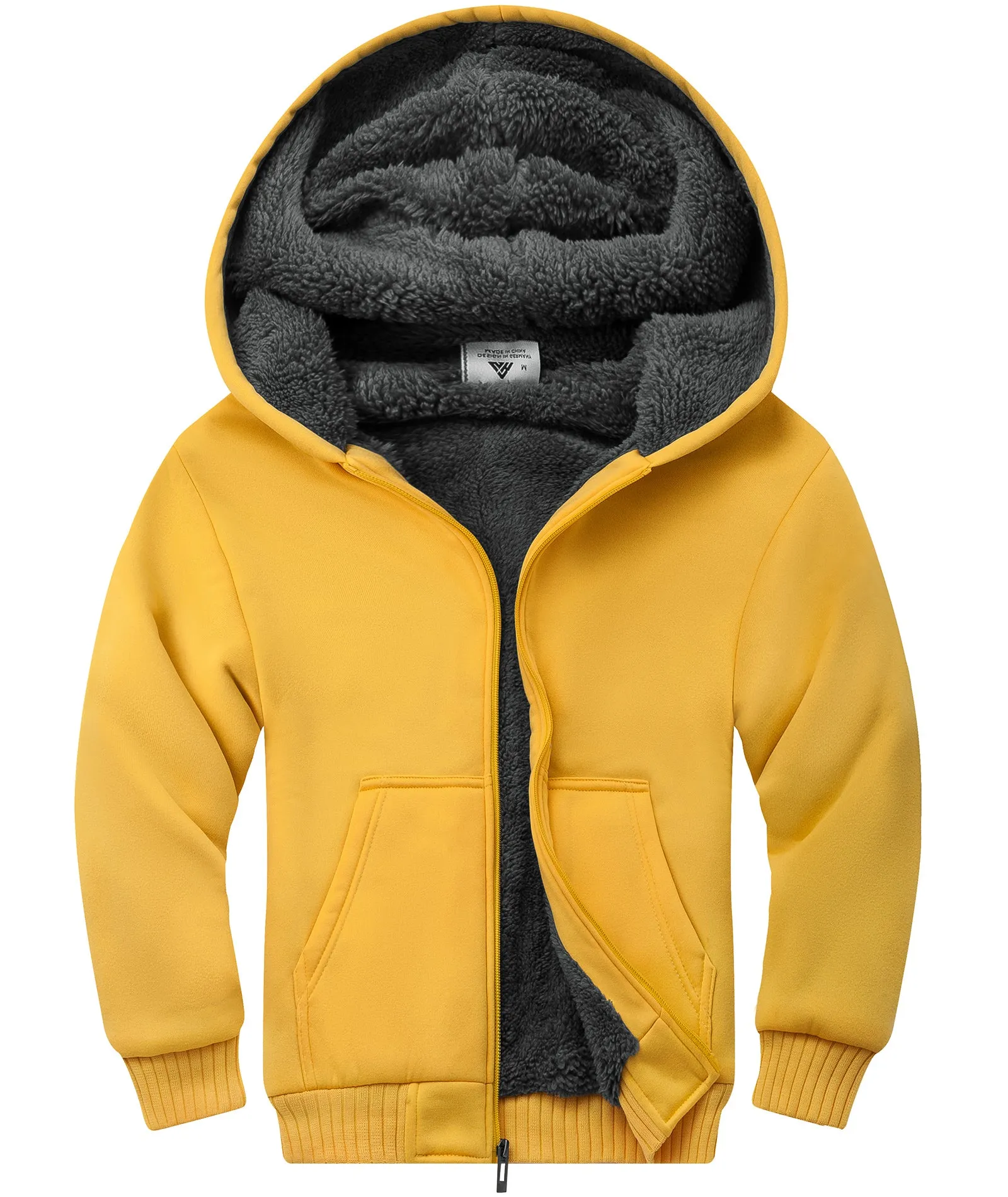 Boy's Sherpa Lined Fleece Hoodie-ZPK005867