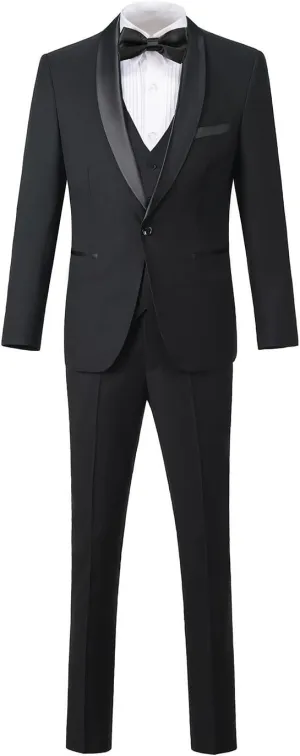 Boys Suit for Toddler Tuxedo Kids Formal Suits Set 5 Pieces Wedding Outfit
