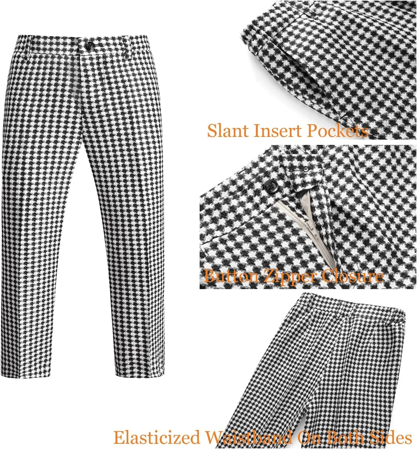 Boys Tuxedo Suit Dress 3 Piece Plaid Clothes Graduation Wedding Formal Outfit Kids Suits for Teenage Boys