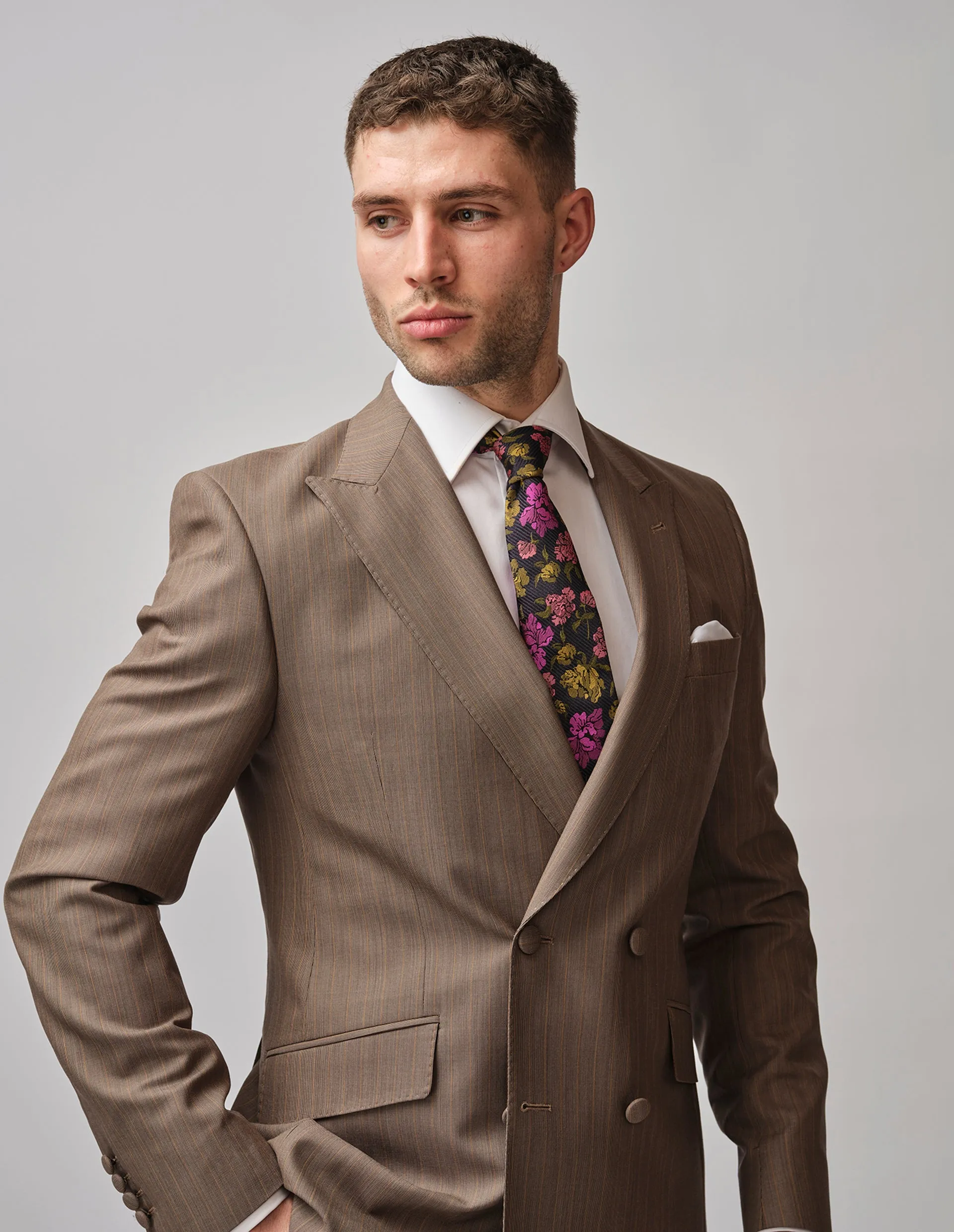 Brown & Gold Stripe Suit