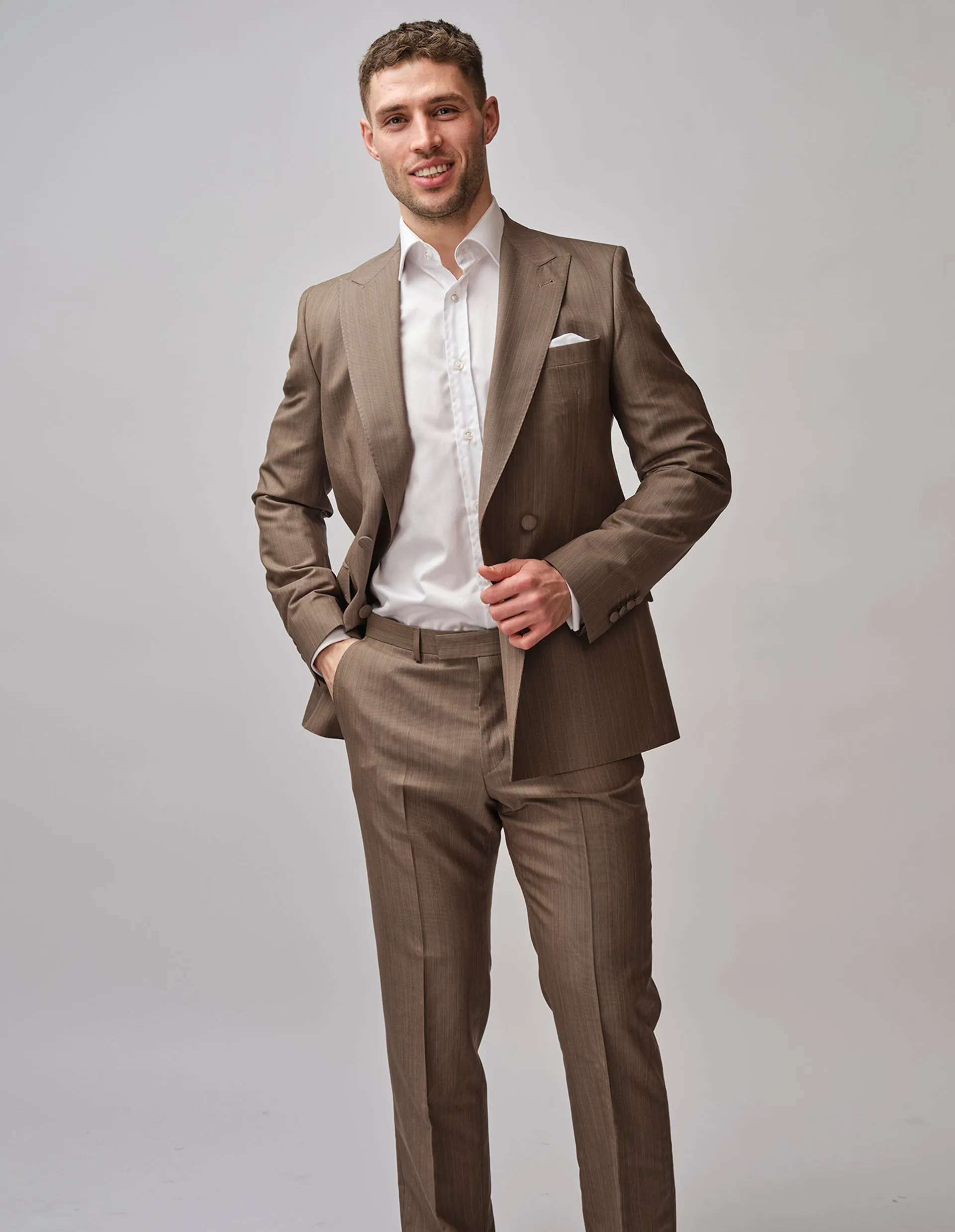 Brown & Gold Stripe Suit