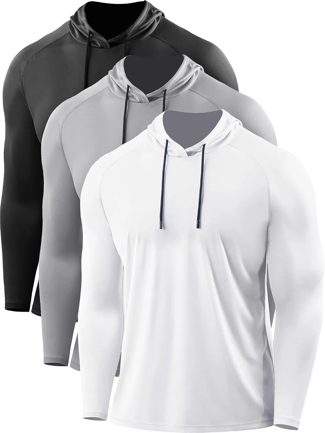 CADMUS Men's Workout Long Sleeve Fishing Shirts UPF 50  Sun Protection Dry Fit Hoodies