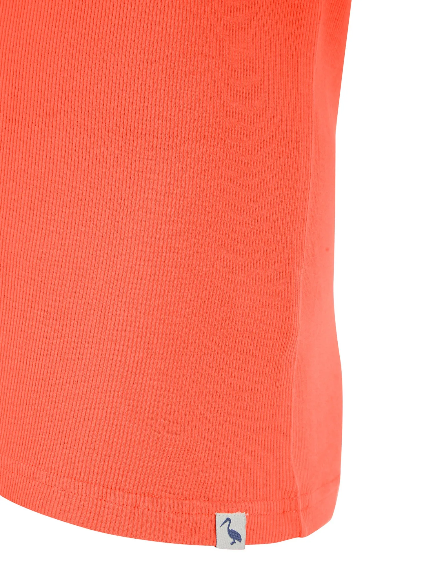 Calvin Cotton Ribbed Plain Vest Top in Hot Coral - South Shore