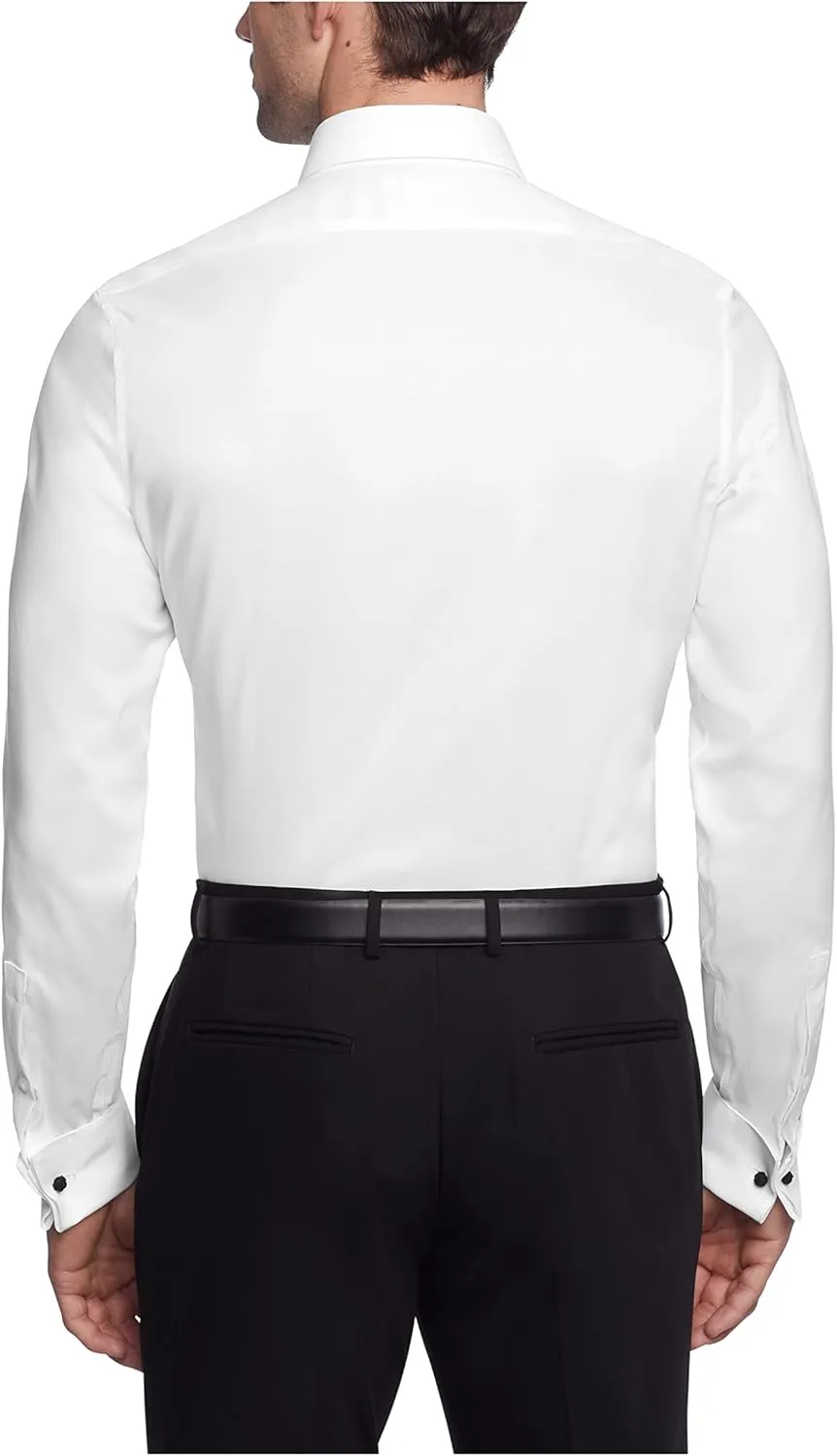 Calvin Klein Men's Dress Shirt Slim Fit Non Iron Stretch Solid French Cuff