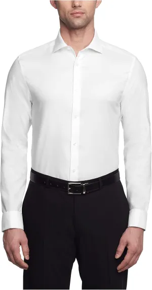 Calvin Klein Men's Dress Shirt Slim Fit Non Iron Stretch Solid French Cuff