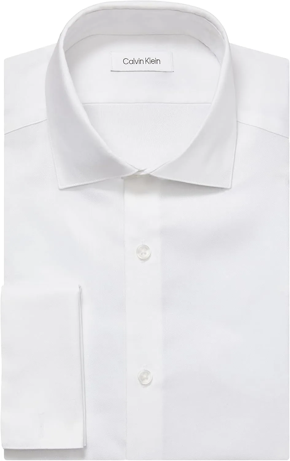 Calvin Klein Men's Dress Shirt Slim Fit Non Iron Stretch Solid French Cuff