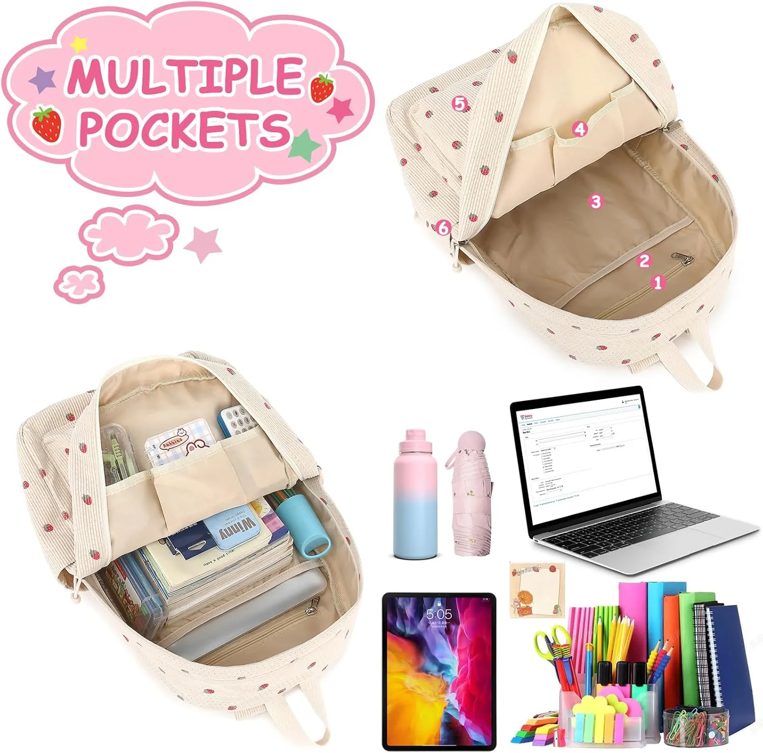 CAMTOP Backpack for Girls Boys Kids School Backpack with Lunch Box Preschool Kindergarten BookBag Set