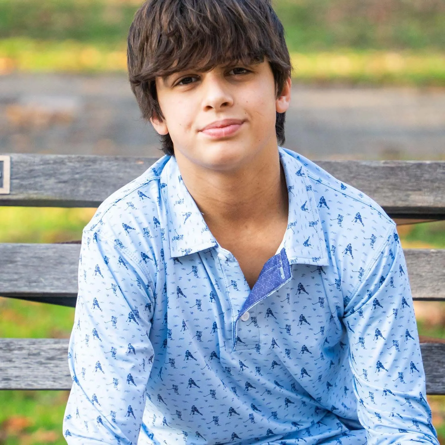 ChalkTalkSPORTS Hockey Long Sleeve Polo Shirts | Hockey Performance Polo | Youth & Adult Sizes