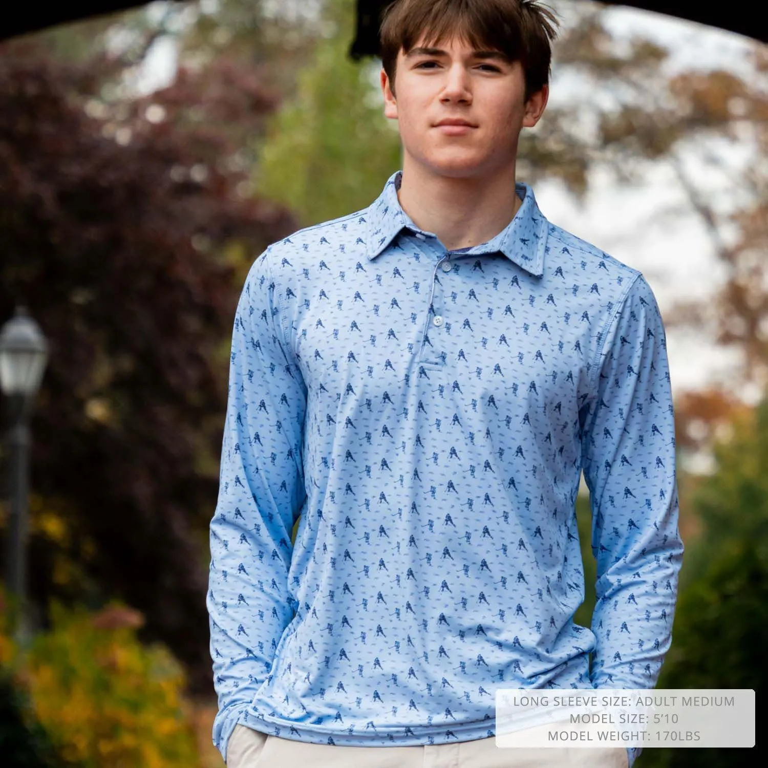 ChalkTalkSPORTS Hockey Long Sleeve Polo Shirts | Hockey Performance Polo | Youth & Adult Sizes