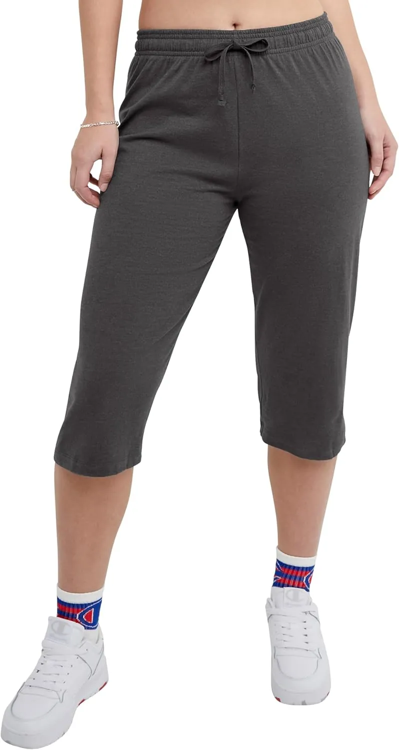 Champion Women'S Capri Pants, Lightweight Lounge Cropped Pants, Jersey Knit Capri For Women, 18