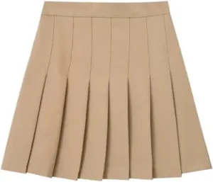 CHONG FENG XIA Women's Slim Fit High-Waisted Woolen A-Line Pleated Skirt, Fall and Winter