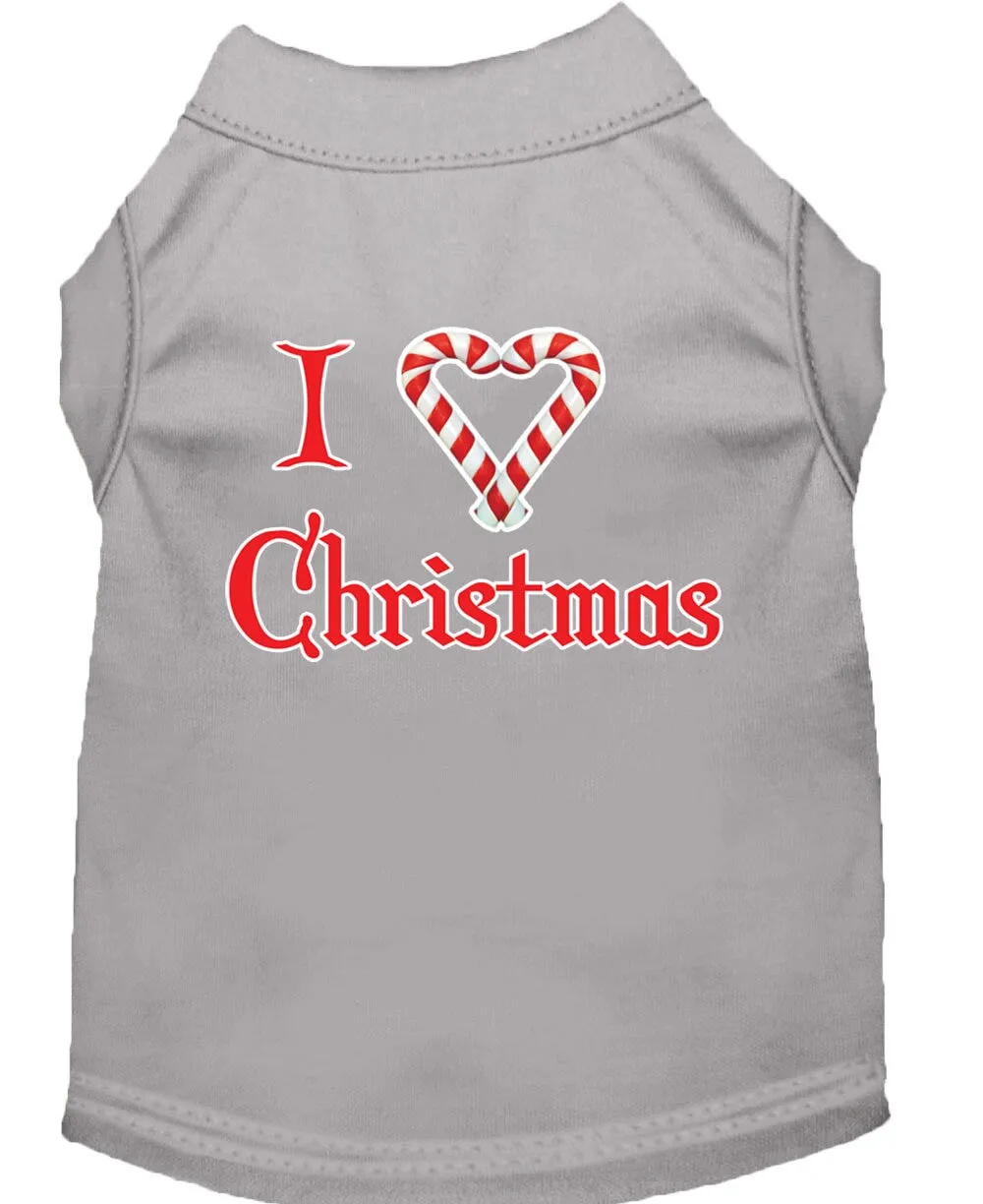 Christmas Screenprinted Dog Shirt, "I Heart Christmas"