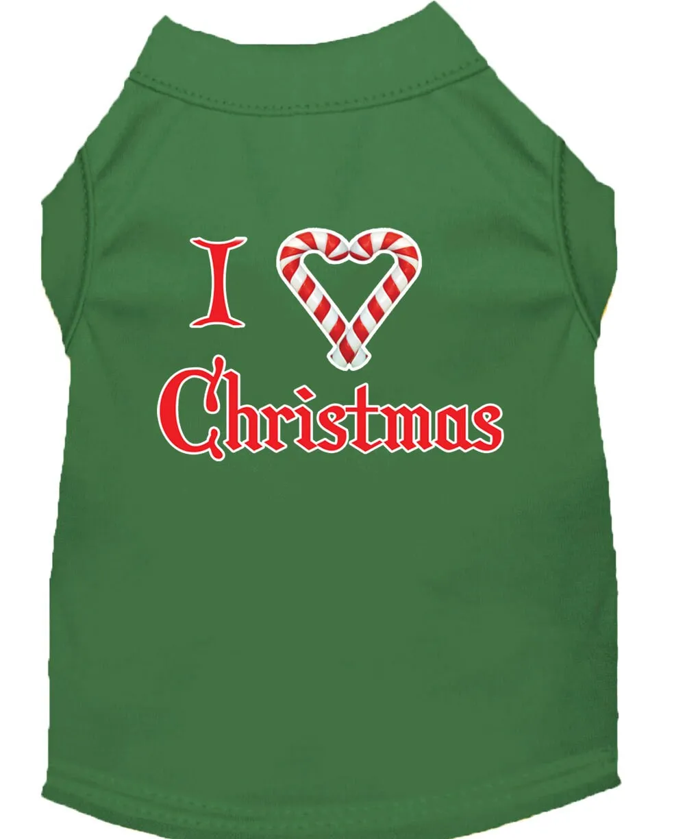 Christmas Screenprinted Dog Shirt, "I Heart Christmas"
