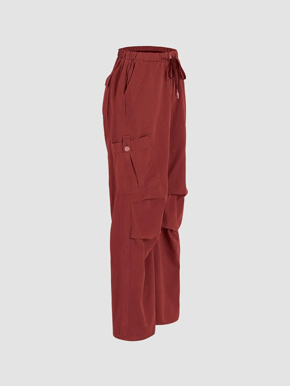 CIDER Women's High Waisted Cargo Pants with Drawstring and Cargo Pockets Trendy Daily Casual
