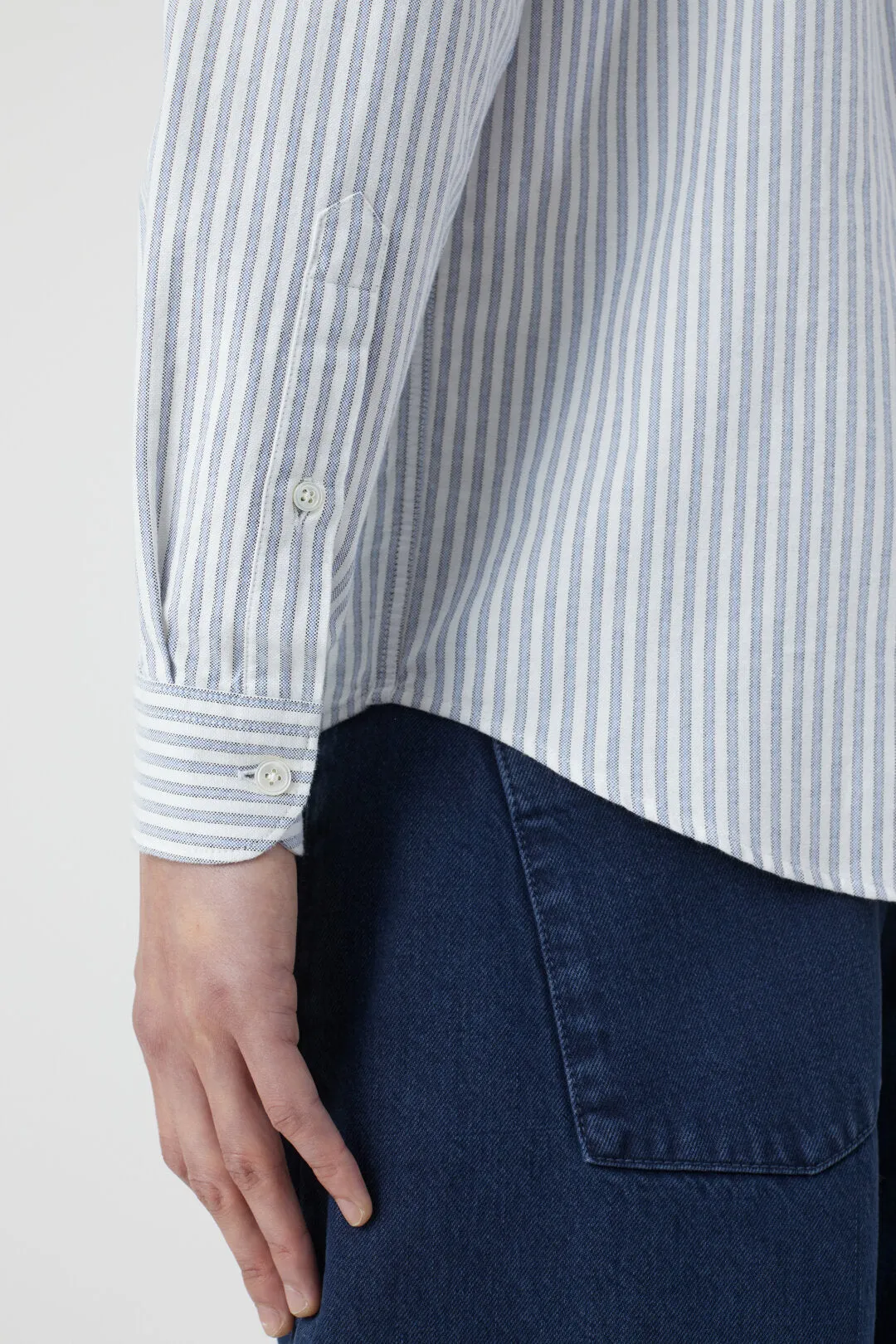 Closed Button Down Shirt - Smokey Blue