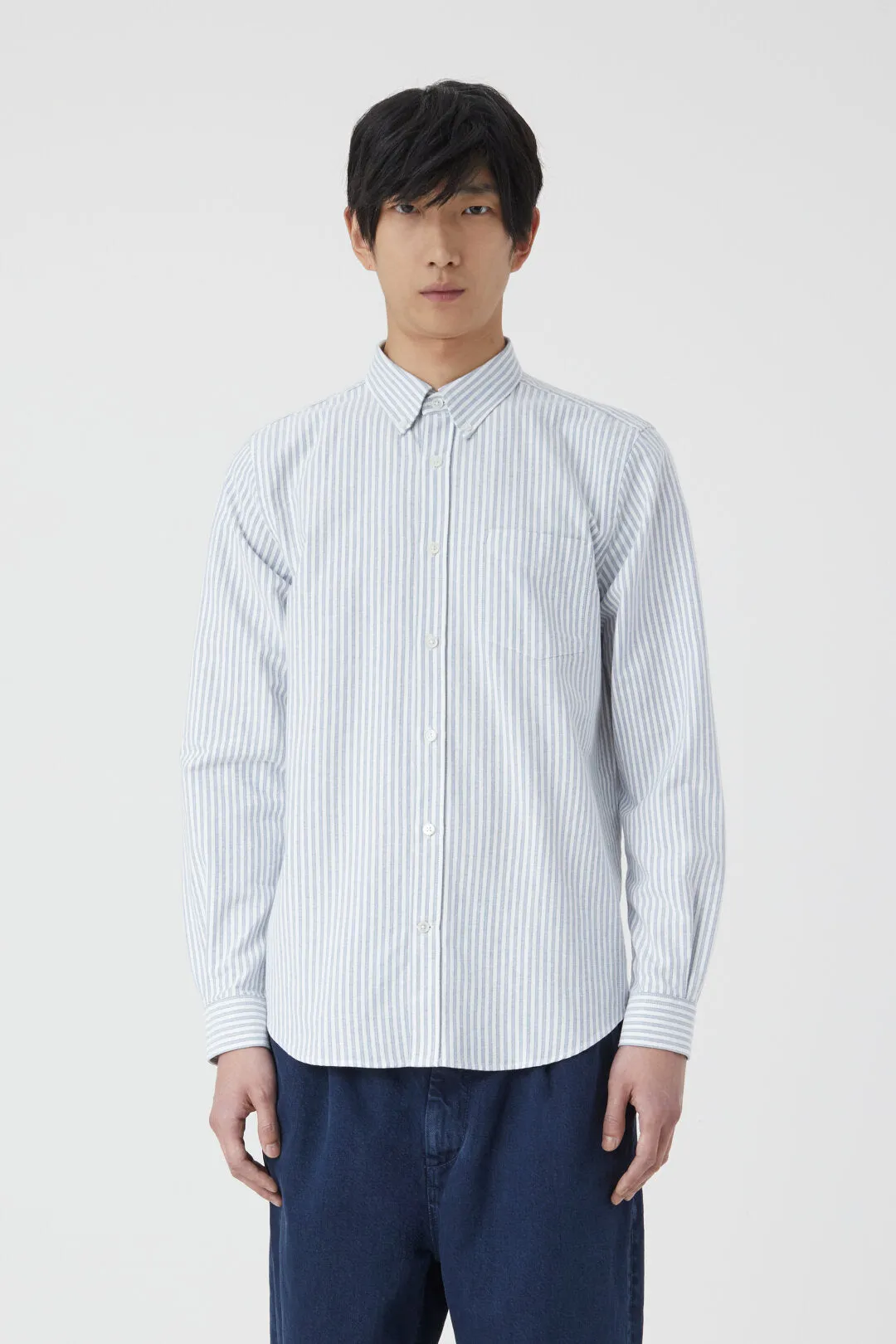 Closed Button Down Shirt - Smokey Blue