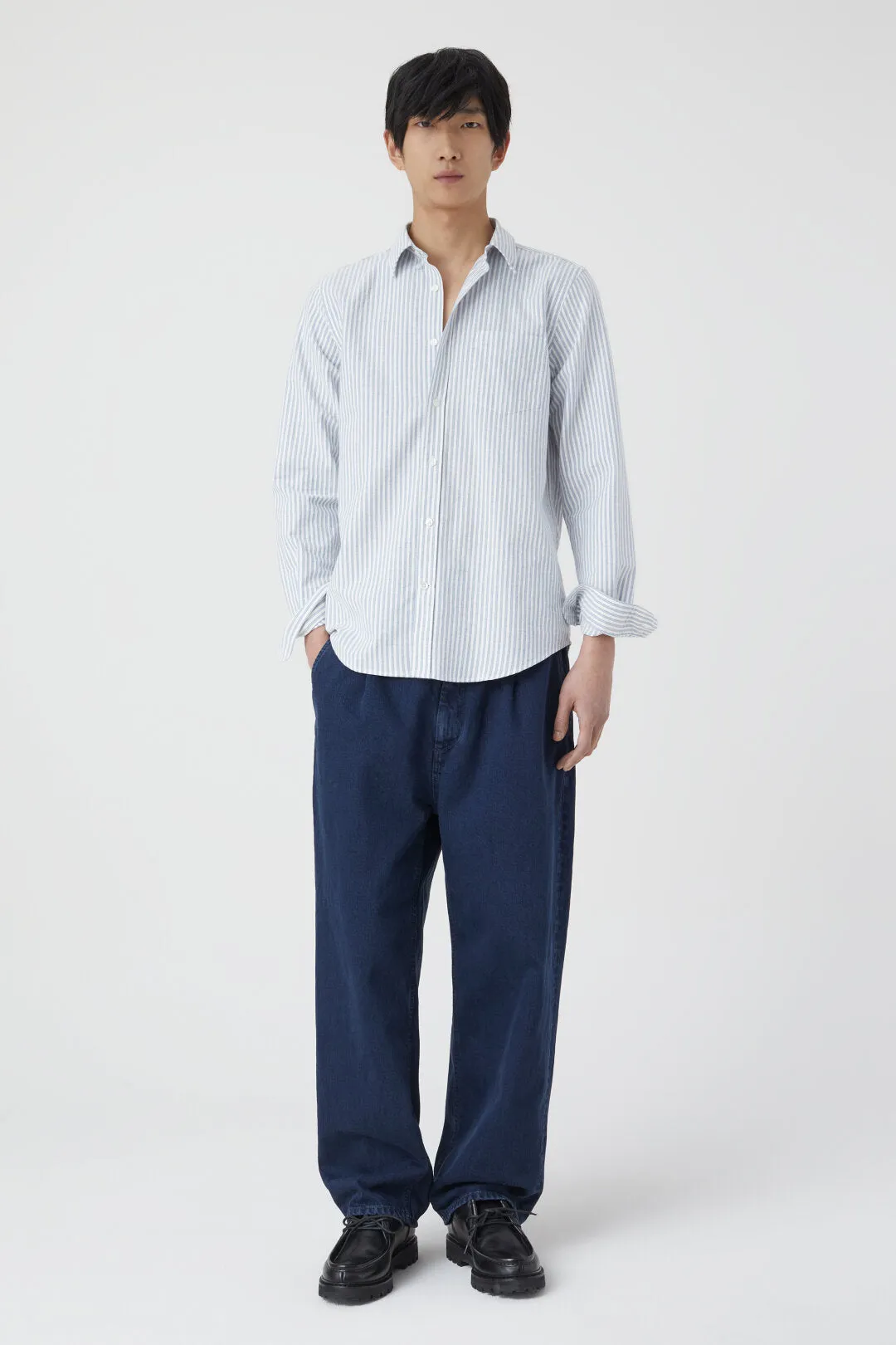 Closed Button Down Shirt - Smokey Blue