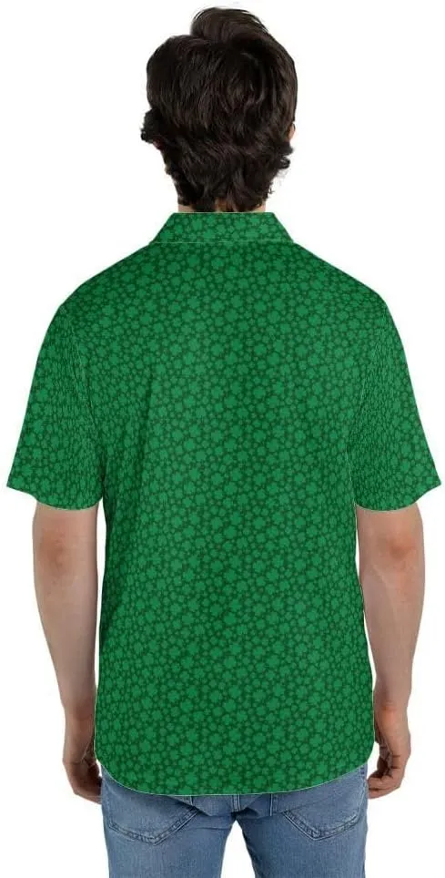 Clover St Patrick's Day Shirt Green Irish Polo Golf Shirts for Men