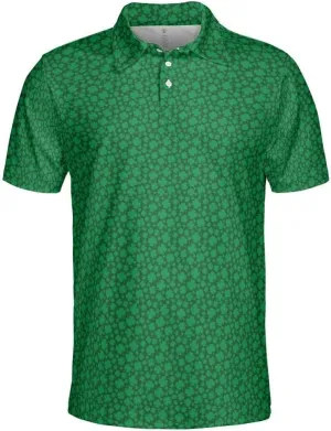 Clover St Patrick's Day Shirt Green Irish Polo Golf Shirts for Men