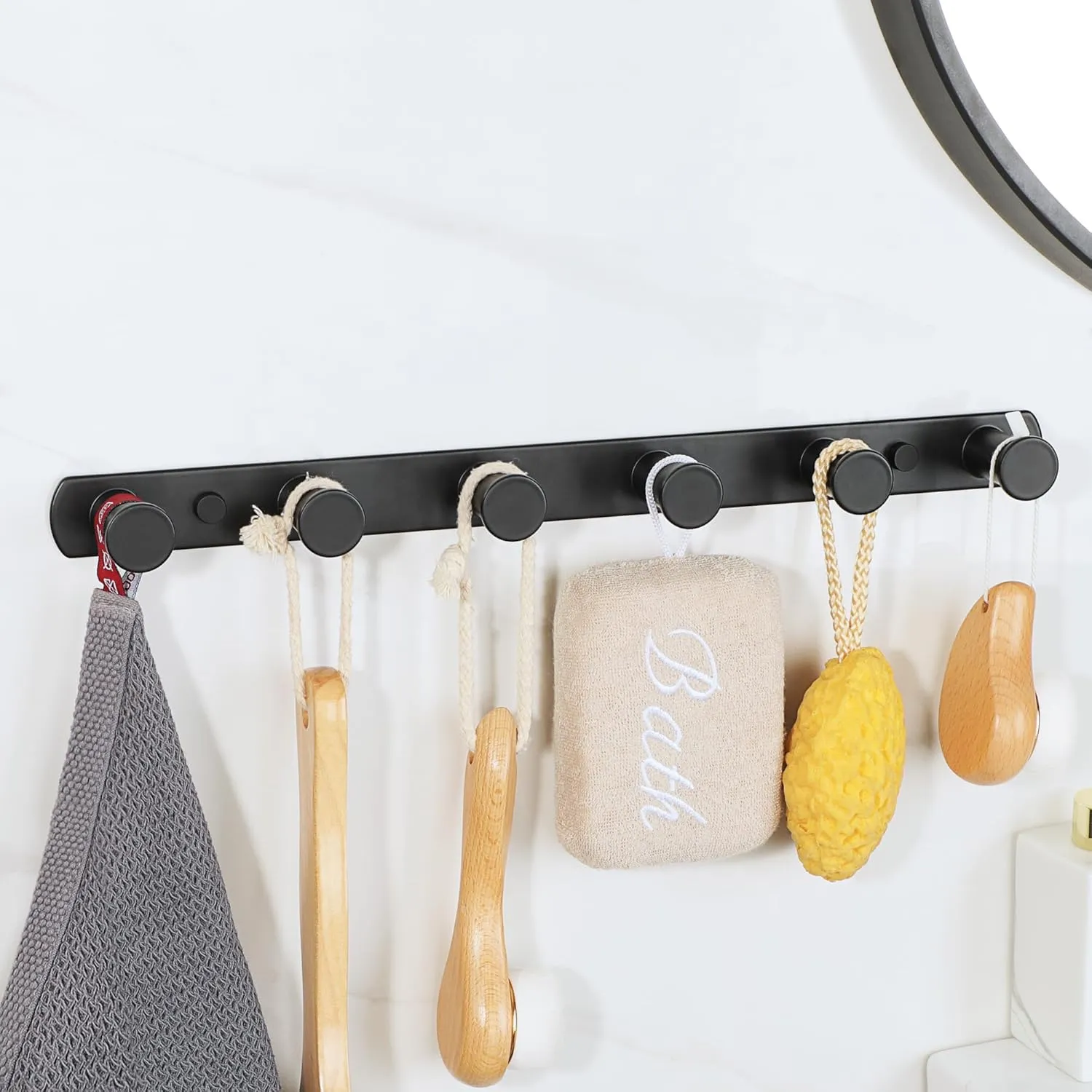 Coat Hangers Wall Mounted with 6 Hooks, Heavy Duty Coat Hooks Wall Mounted Clothes Hat Hooks