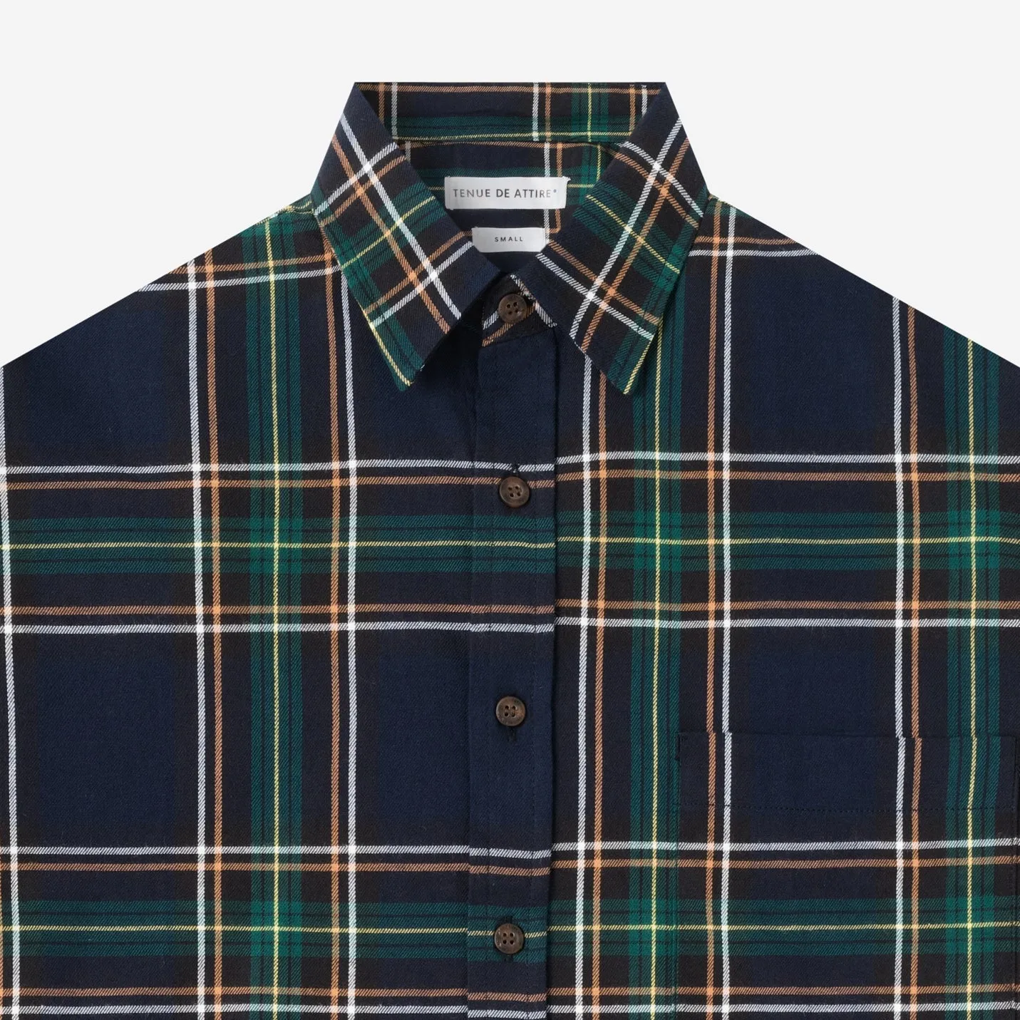 College Days Short Sleeve Plaid Shirt - Navy Green