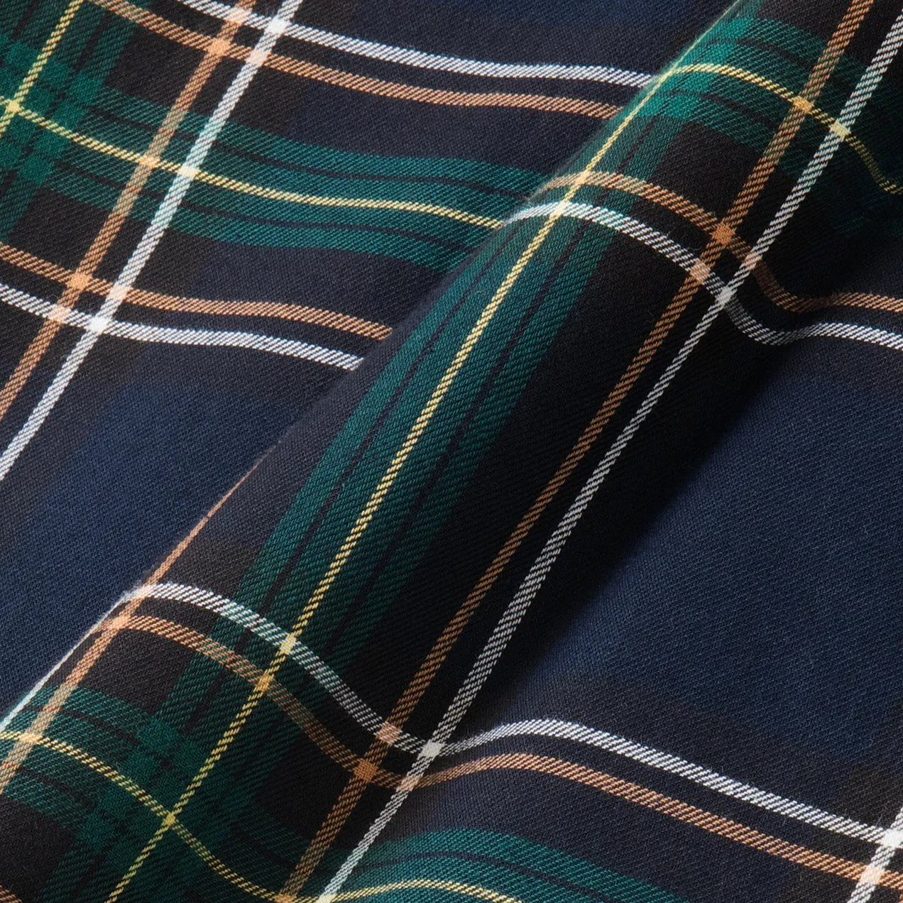 College Days Short Sleeve Plaid Shirt - Navy Green