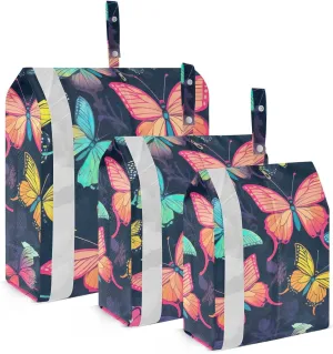 Colorful Butterfly Packing Cubes for Suitcases 3 Set Lightweight Compression Luggage Packing Organizers for Carry on Suitcase Travel Essentials Luggage Organizer Bags Set