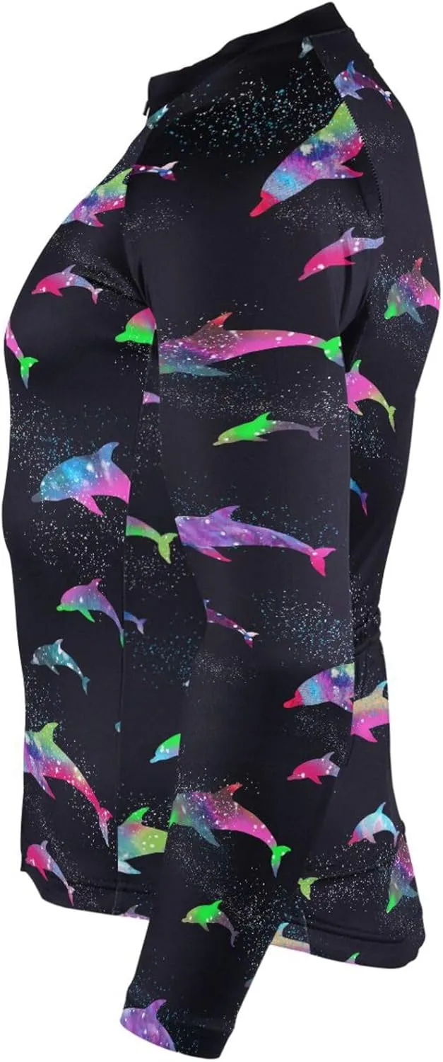 Colorful Dolphins Men's Cycling Jersey Moisture Wicking and Breathable Quick Dry with 3 Rear Pockets