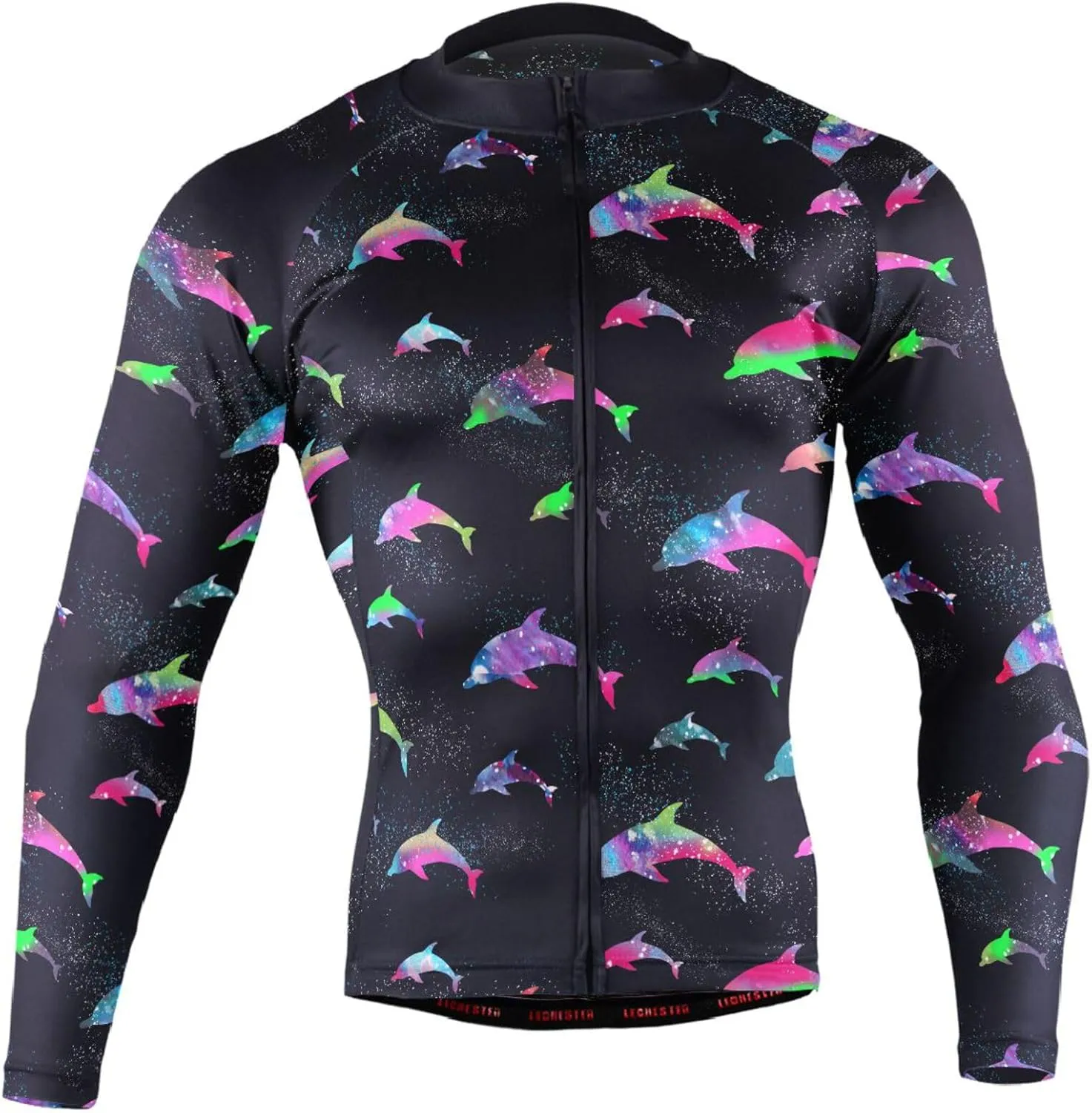 Colorful Dolphins Men's Cycling Jersey Moisture Wicking and Breathable Quick Dry with 3 Rear Pockets