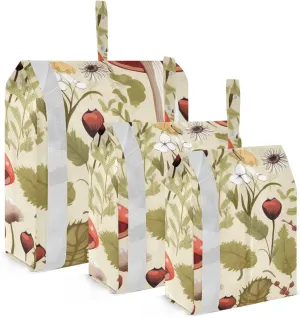 Colorful Mushrooms Packing Cubes for Suitcases 3 Set Compression Lightweight Luggage Packing Organizers for Carry on Suitcase Travel Essentials Luggage Organizer Bags Set