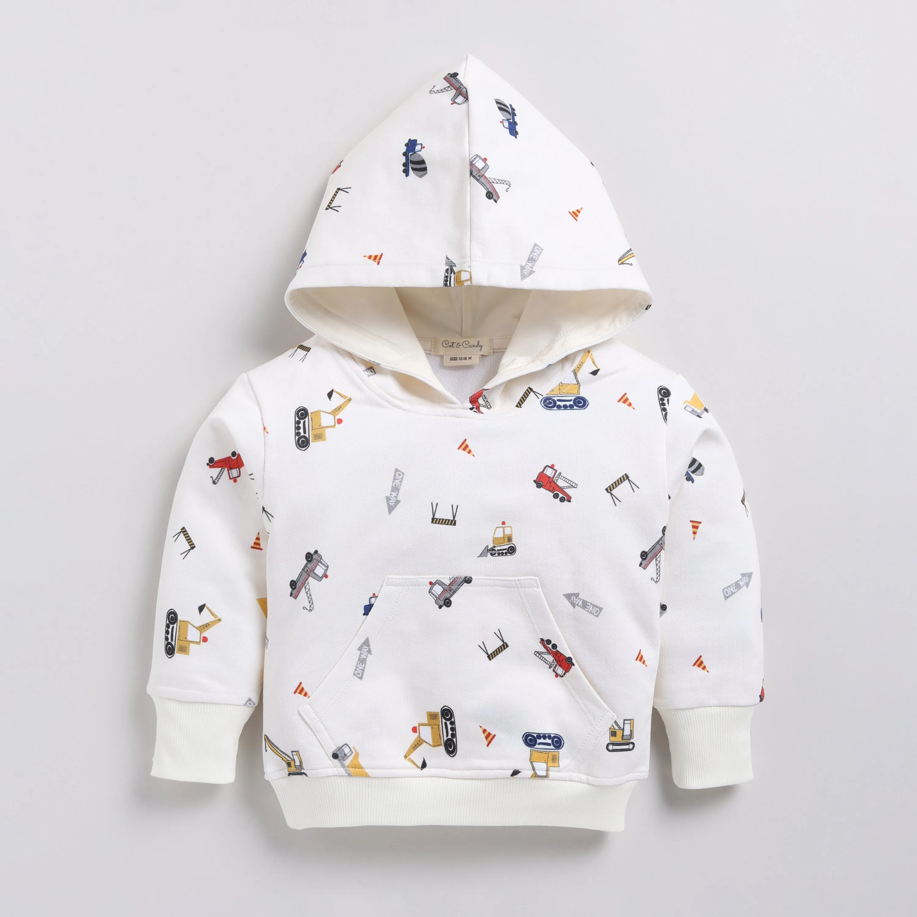 Construction Organic Fleece Over Size Hoodie