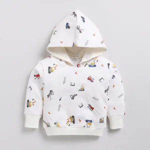 Construction Organic Fleece Over Size Hoodie
