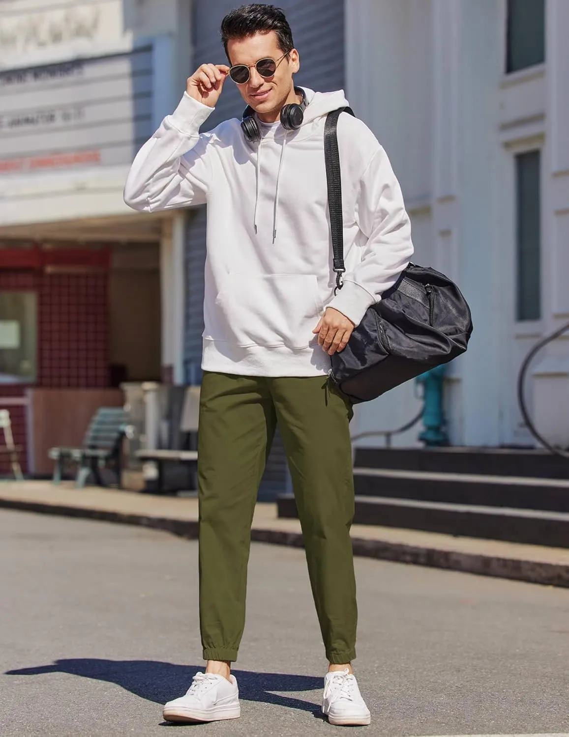 COOFANDY Mens Casual Joggers Pants Elastic Drawstring Chino Cargo Pants Hiking Outdoor Track Sweatpants