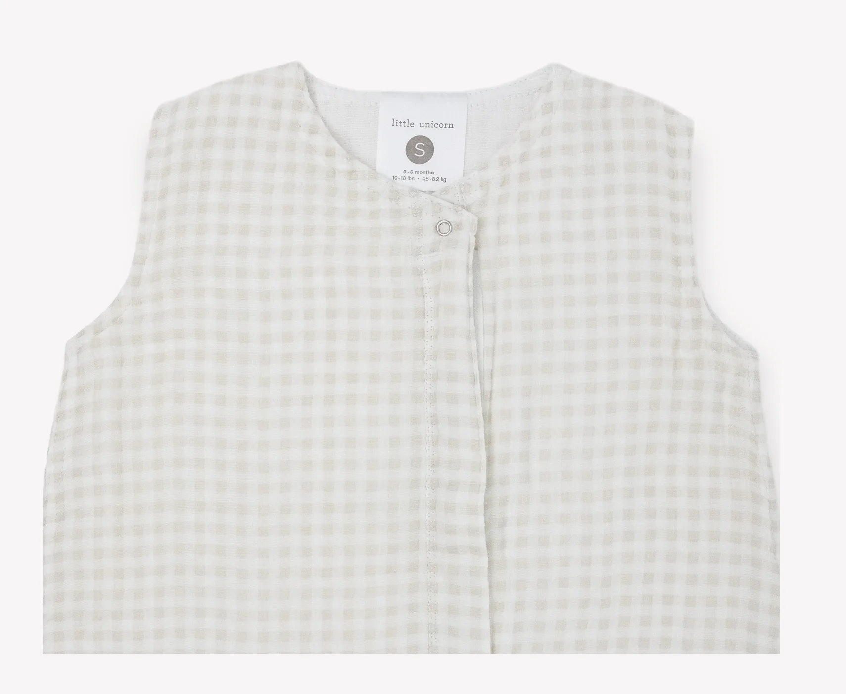 Cotton Muslin Quilted Sleep Bag - Tan Gingham