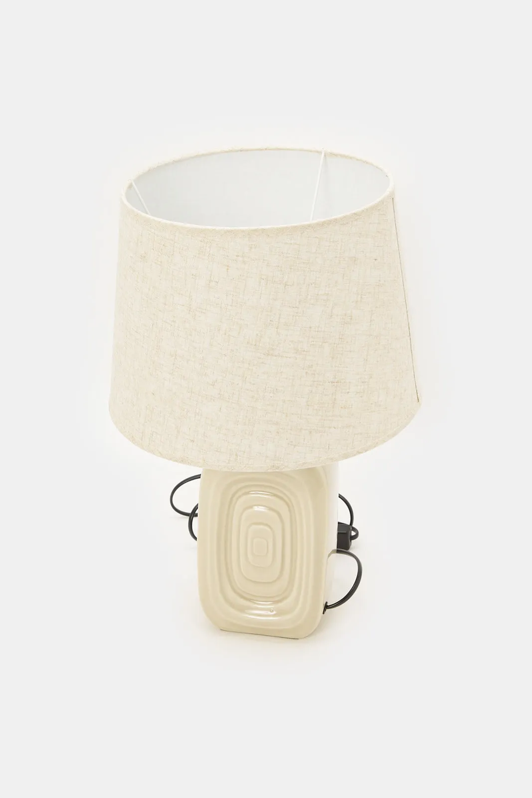 Cream Embossed Base Table Lamp