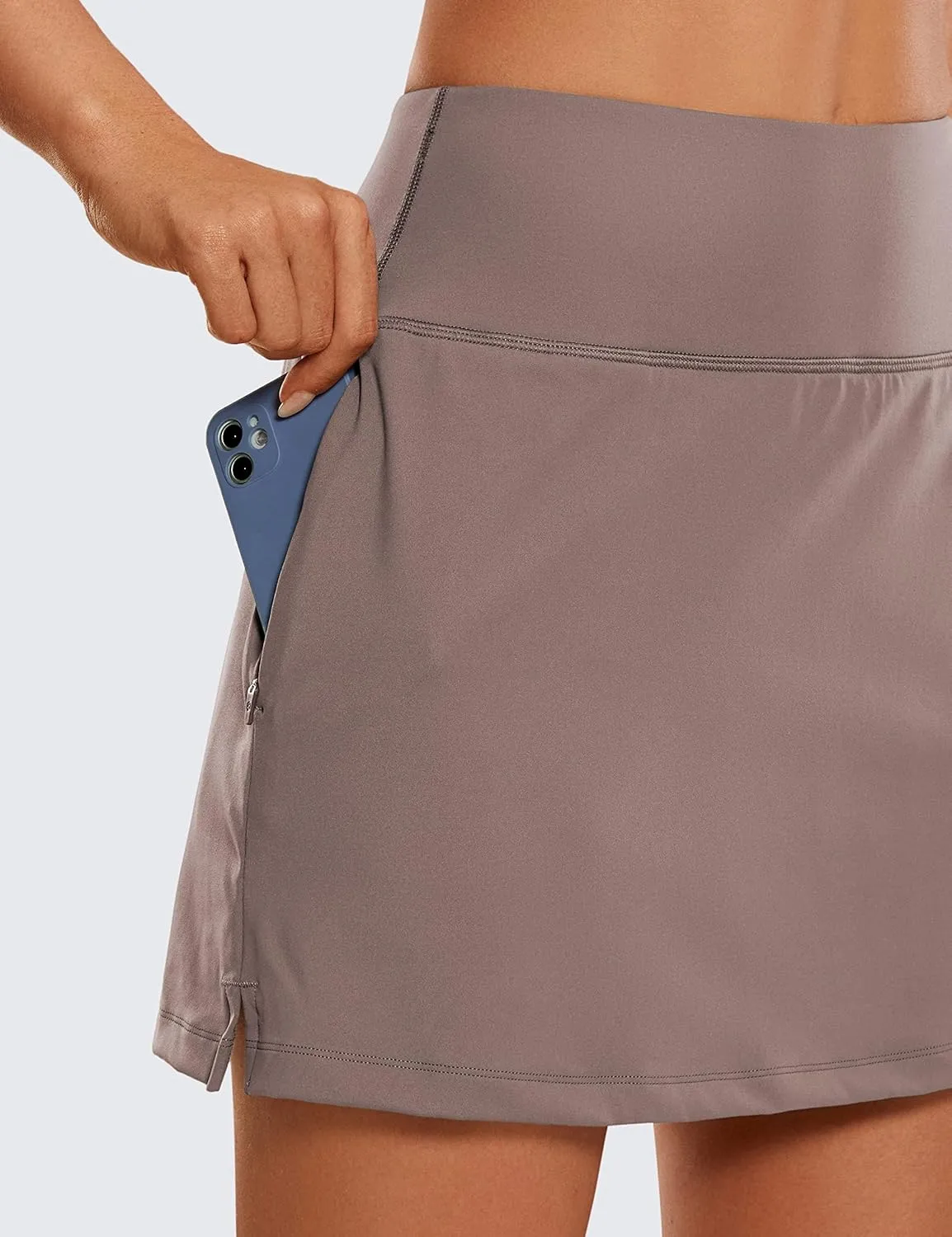 CRZ YOGA Womens Skirt Golf Tennis Skirts with Zip Pockets Stretch Lightweight Casual Athletic Running Skorts