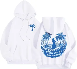 Cute Hoodies Womens Pink Graphic Oversized Hoodies Letter Print Casual Long Sleeve Drawstring Pullover Tops