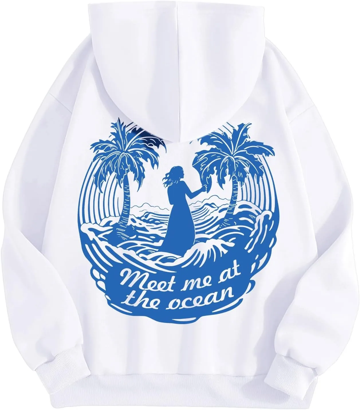 Cute Hoodies Womens Pink Graphic Oversized Hoodies Letter Print Casual Long Sleeve Drawstring Pullover Tops