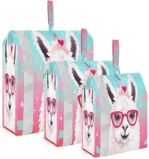 Cute Llama Packing Cubes for Travel 3 Set Lightweight Compression Luggage Packing Organizers for Carry on Suitcase Travel Accessories Luggage Organizer Bags Set