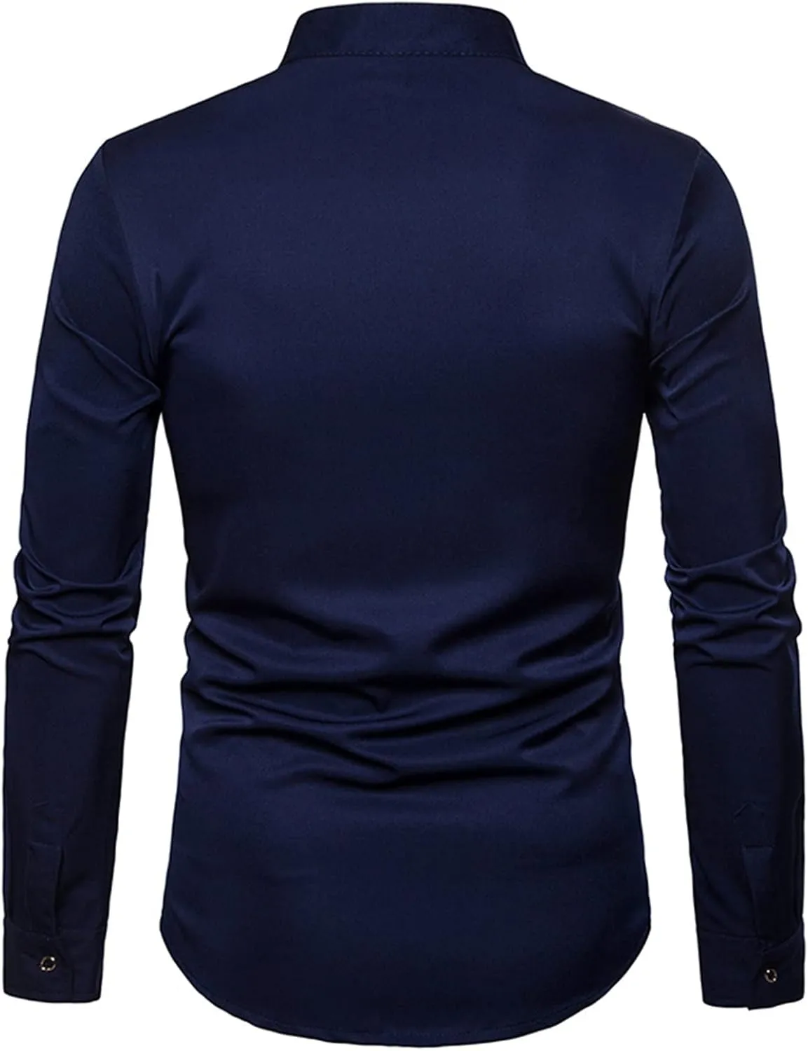 DGHM-JLMY Mens African Metallic Print Shirt Fashion Palace Embroidered Long Sleeve Shirt Slim Fit Dress Shirts