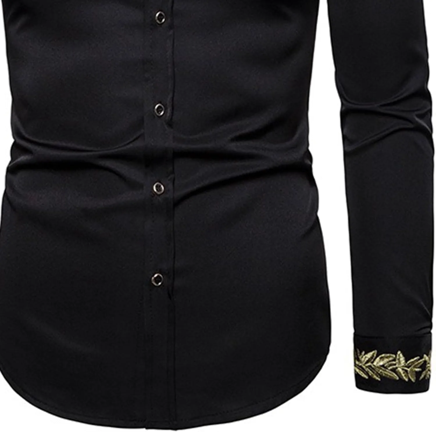 DGHM-JLMY Mens African Metallic Print Shirt Fashion Palace Embroidered Long Sleeve Shirt Slim Fit Dress Shirts