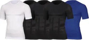 DGHM-JLMY Men's Body Shaper Slimming Compression Shirt Workout Undershirt T-Shirts Running Short Sleeve Athletic Shaperwear