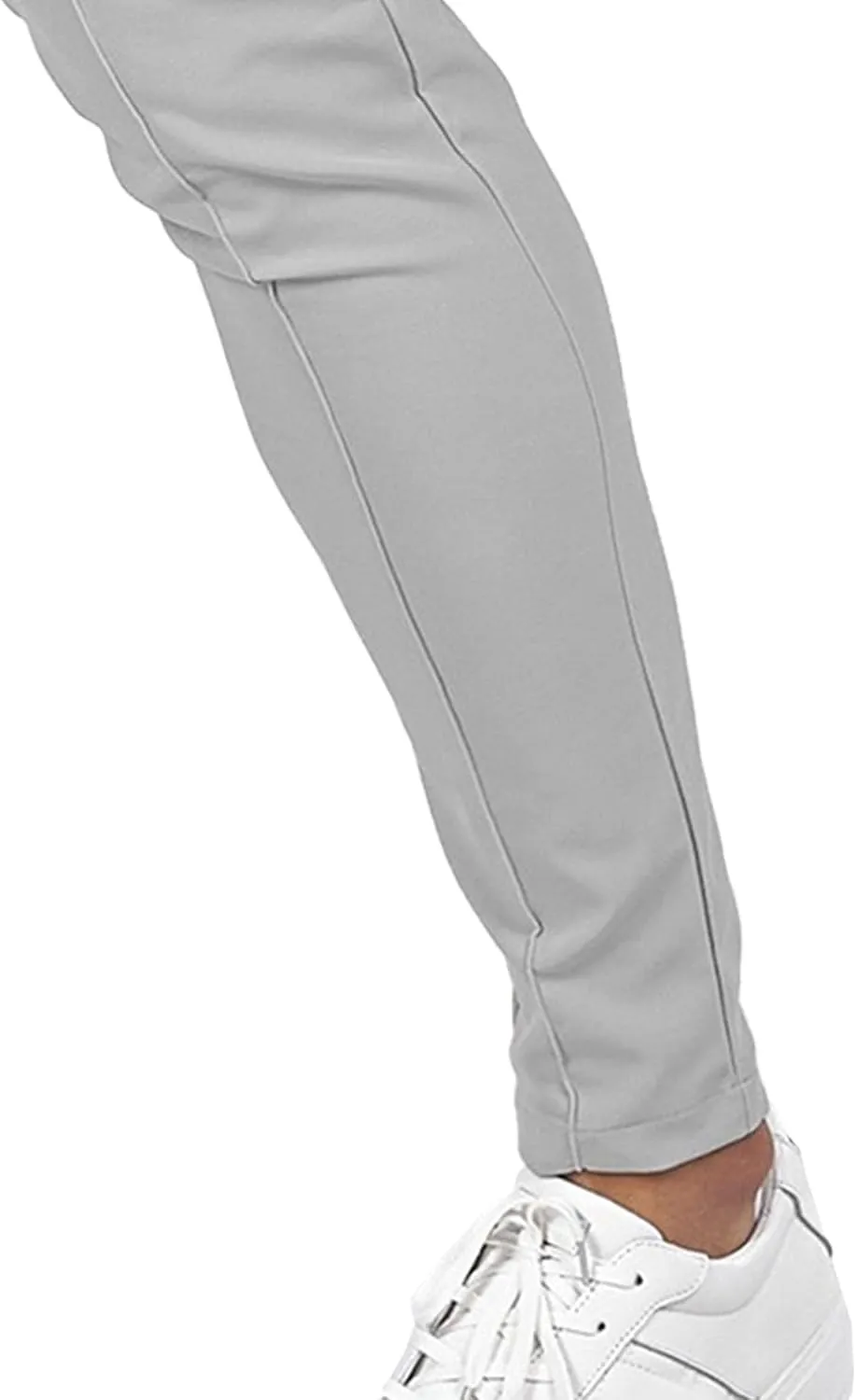DGHM-JLMY Mens Solid Color Business Slim Pants Stretch Regular Slim Fit Casual Trousers Fashion Chino Pants