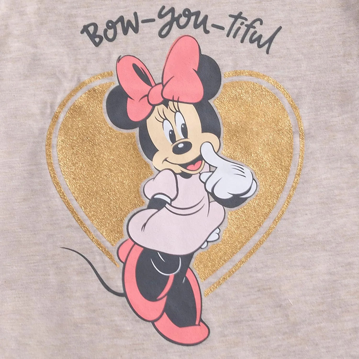 Disney Minnie Mouse Girls Long Sleeve Shirt Vest and Legging Pants Set for Toddler and Little Kids