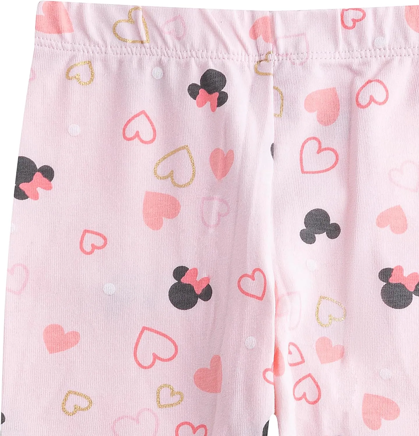 Disney Minnie Mouse Girls Long Sleeve Shirt Vest and Legging Pants Set for Toddler and Little Kids
