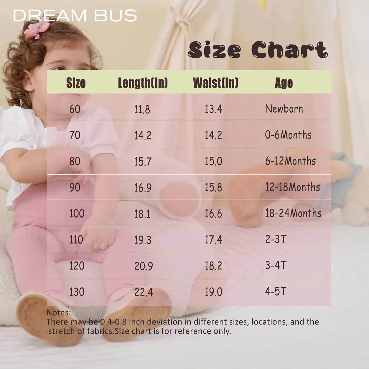 DREAM BUS 5 Pack Toddler Girl Pants Baby Girl Solid Ribbed Pants Toddler Girls Bottoms Leggings Newborn Cotton Jogger