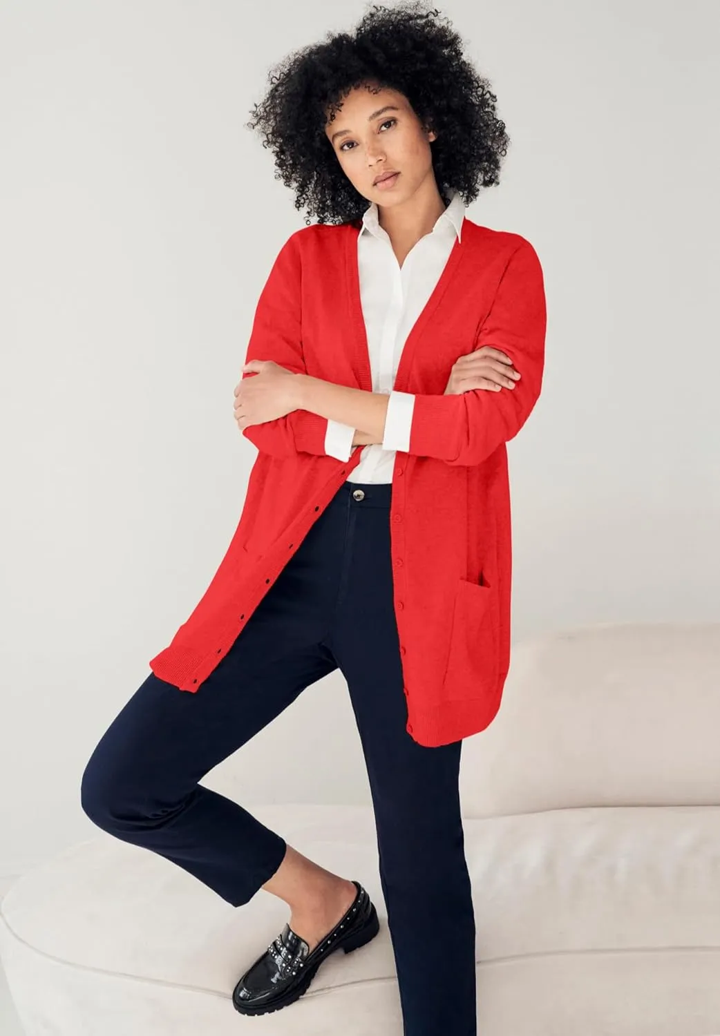 ellos Plus Size Boyfriend Cardigan
