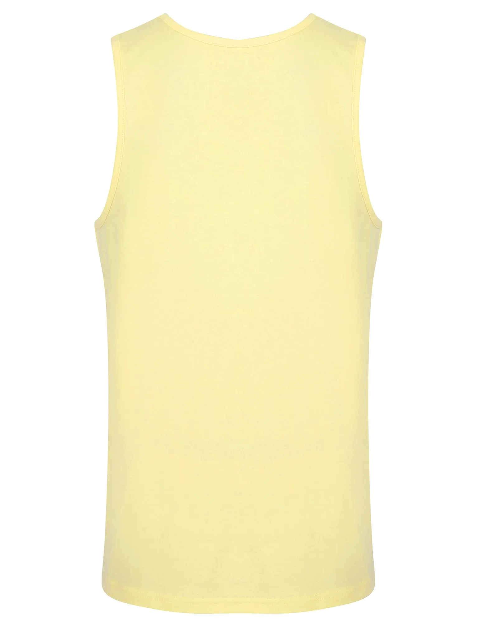 Endless Motif Print Cotton Vest Top in Pastel Yellow - South Shore