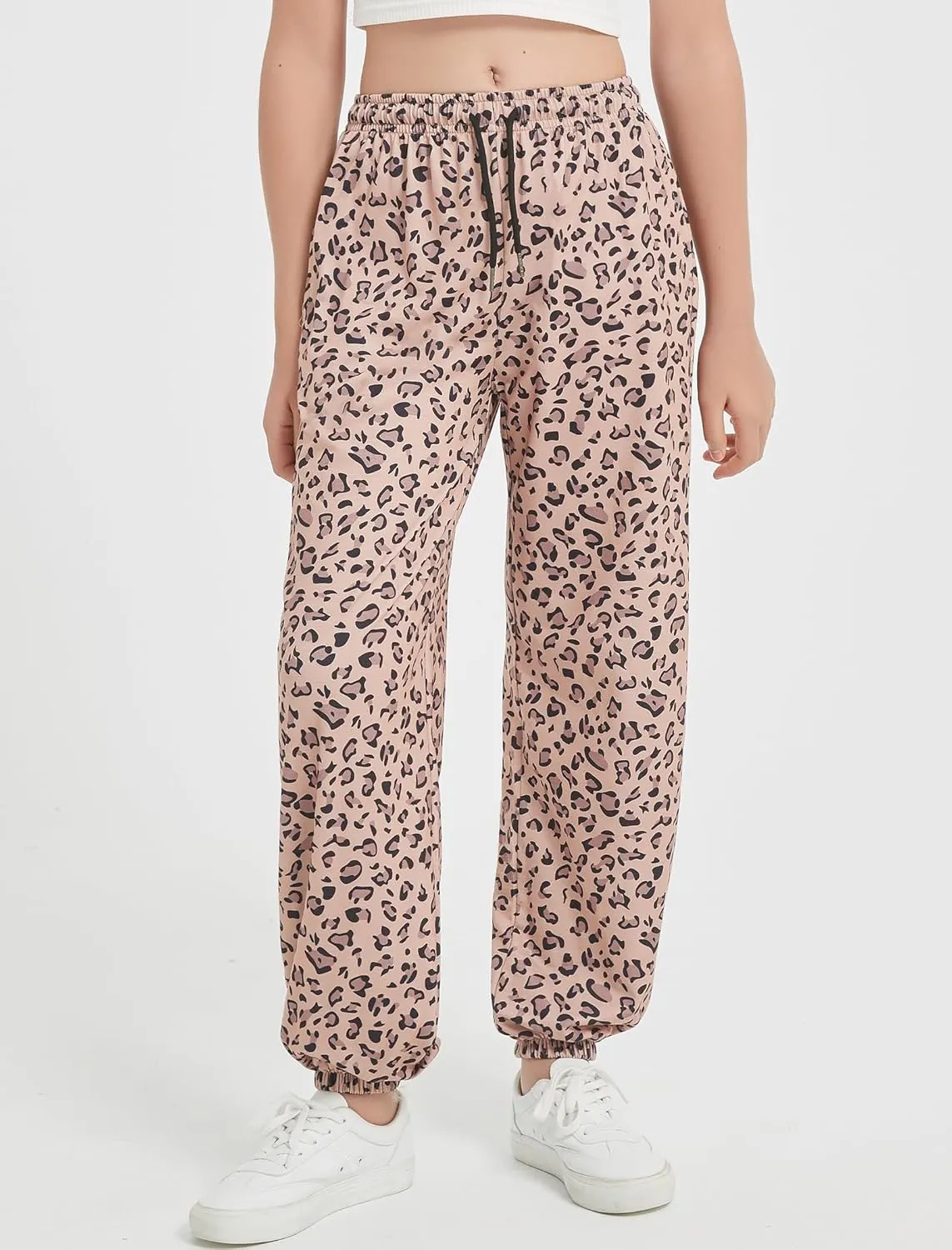 EXARUS 3 Pack Girls Sweatpants Letter Graphic Print with Pockets Sweat Pants High Waisted Cute Joggers 6-14Y